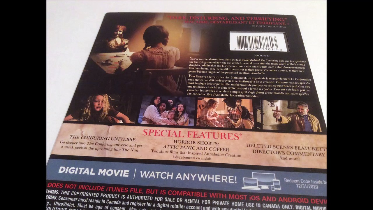 Critique Blu-ray Annabelle - Creation