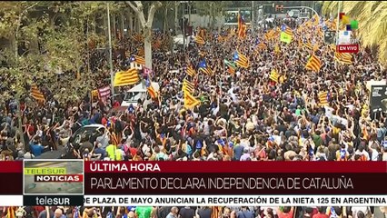 Cataluña festeja declaración de independencia por parte del Parlamento