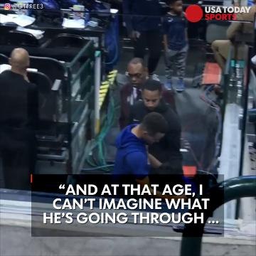 Stephen Curry pray with kid