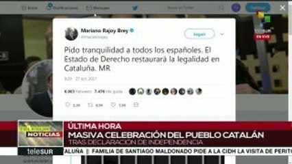 Rajoy: El Estado de Derecho restaurará la legalidad en Cataluña