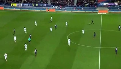 Edinson Cavani 2nd Goal - PSG vs Nice 2-0  27/10/2017