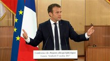 Clôture de la conférence des régions ultrapériphériques en Guyane par le Président de la République, Emmanuel Macron