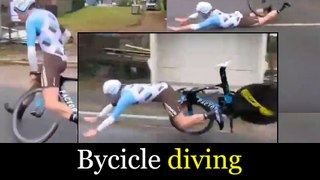 Guiador parte e ciclista mergulha no asfalto a 60kmh ! Cyclist Falls Down Into Concrete Road