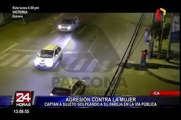 Ica: hombre agrede salvajemente a su pareja en la vía pública