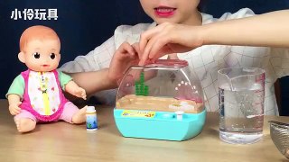 【小伶玩具】 超人氣歡樂水族館玩具金魚餵養過家家親子遊戲 | Xiaoling toys