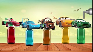 Colors Learn Colorful Disney Cars and Friends Bottles Finger Family Song