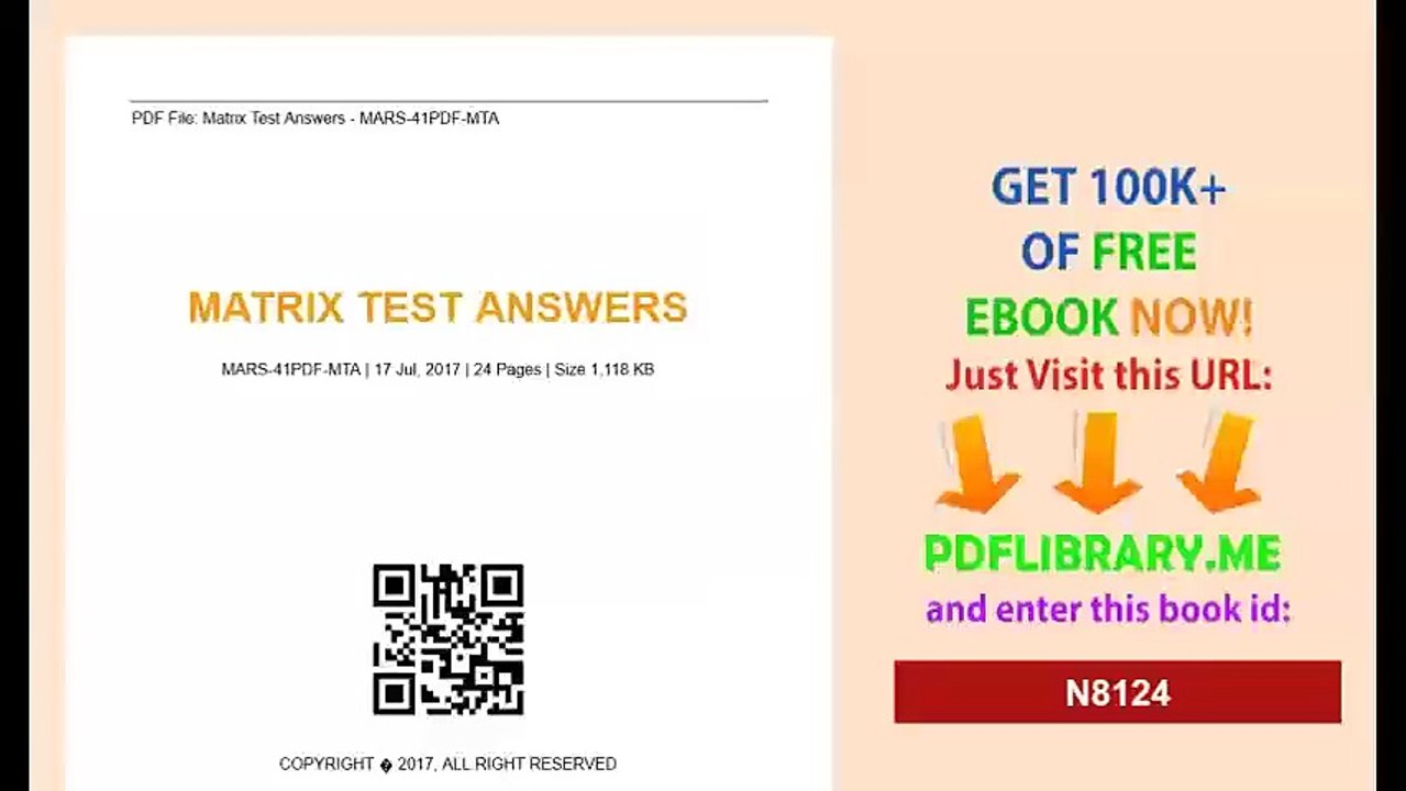 Matrix Test Answers