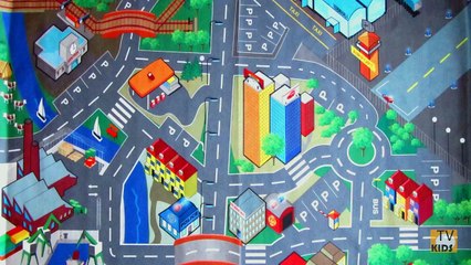 Play and learning for children with carpet machine and road signs. Robocar Poli, Roy   cars. 로보카폴리-dX0cMW1dm9Y