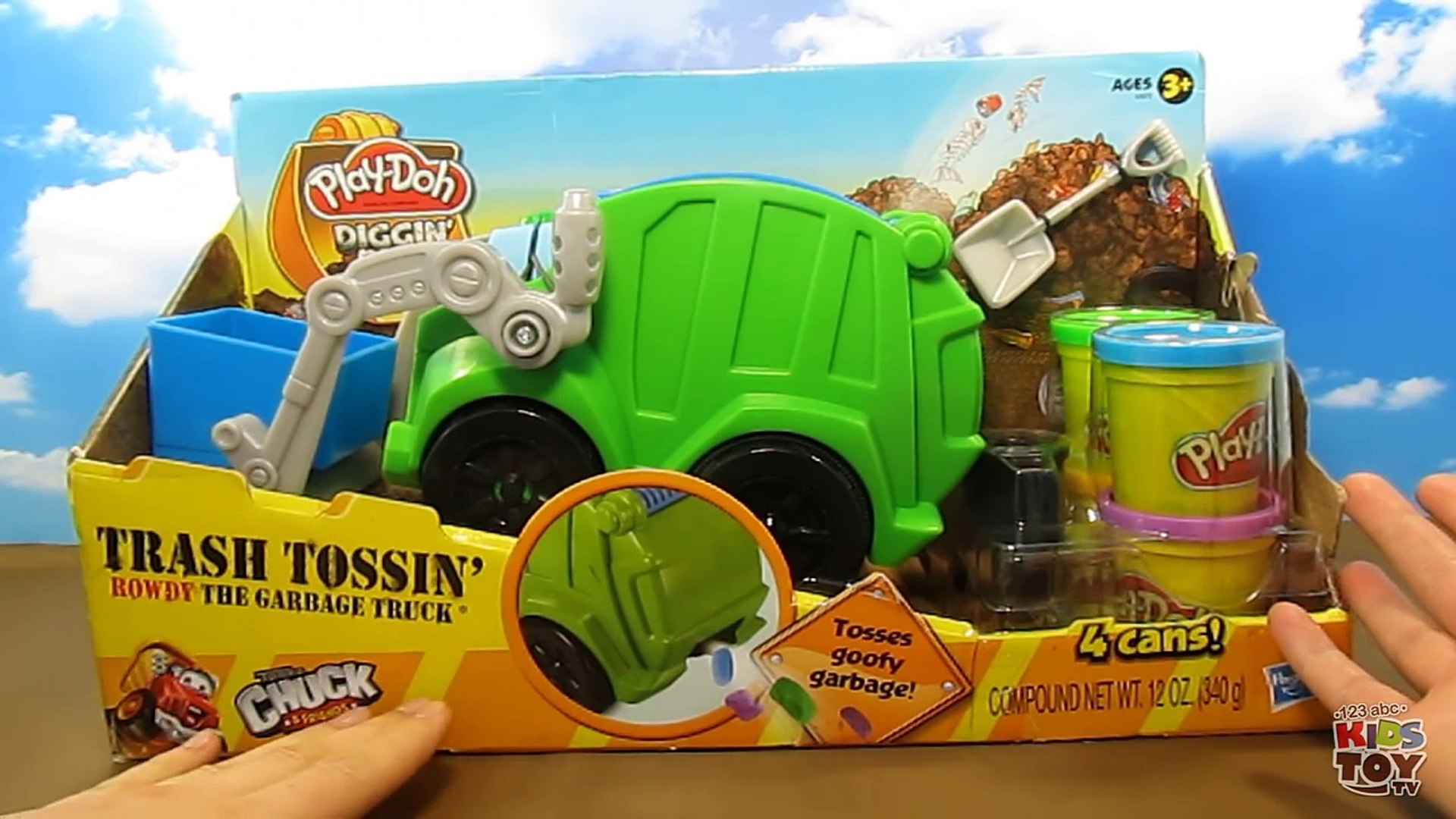 Play Doh Garbage Truck Rowdy the Tonka Chuck Friends A3672 do garbage and recycle it uoPYvzwl X8