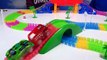 Track and cars shine in the dark. Fire truck, police and racing. Cheerful Toys for children. Review-iUmbNzIsGic