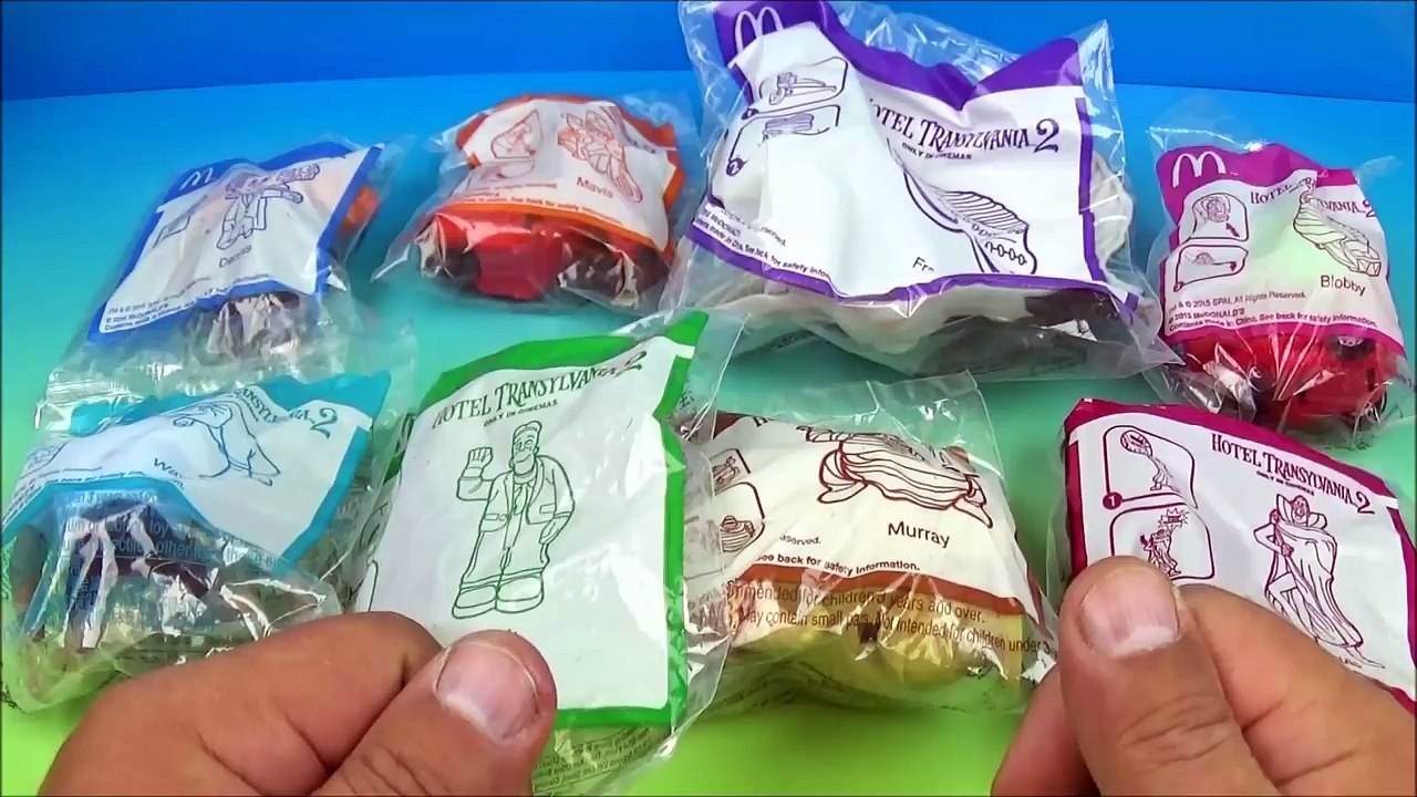 2015 HOTEL TRANSYLVANIA 2 SET OF 8 McDONALDS HAPPY MEAL KIDS MOVIE TOYS VIDEO REVIEW by FFTR-FxOTwC17egg