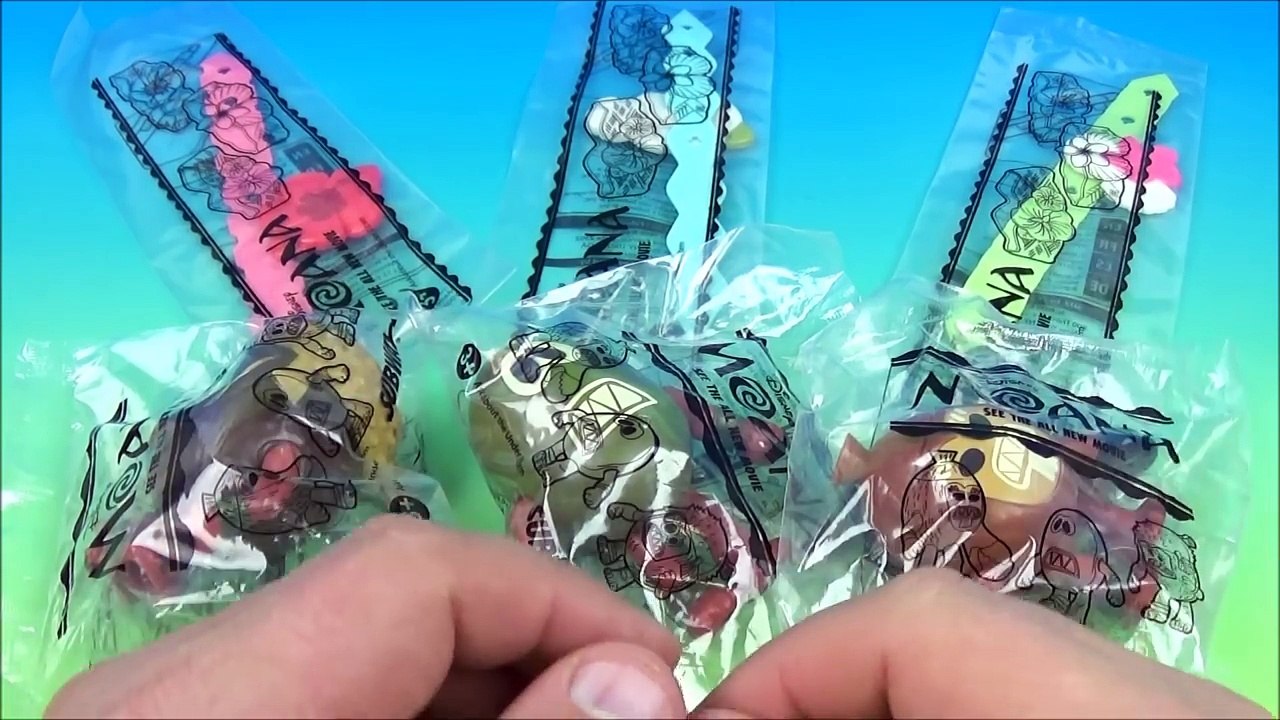 DISNEYS MOANA SET OF 6 SUBWAY 2016 KIDS MEAL MOVIE TOYS VIDEO REVIEW-E_B8r_S7Y04