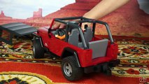 Toy car JEEP WITH TRAILER AND MINITRANSPORTER FROM BRUDER. Cool toys for kids-dmywy-LgcGk