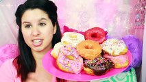 Full Face Using ONLY Donuts | Sprinkles, Chocolate, Jelly Filled, Glazed Donut EDIBLE Makeup!