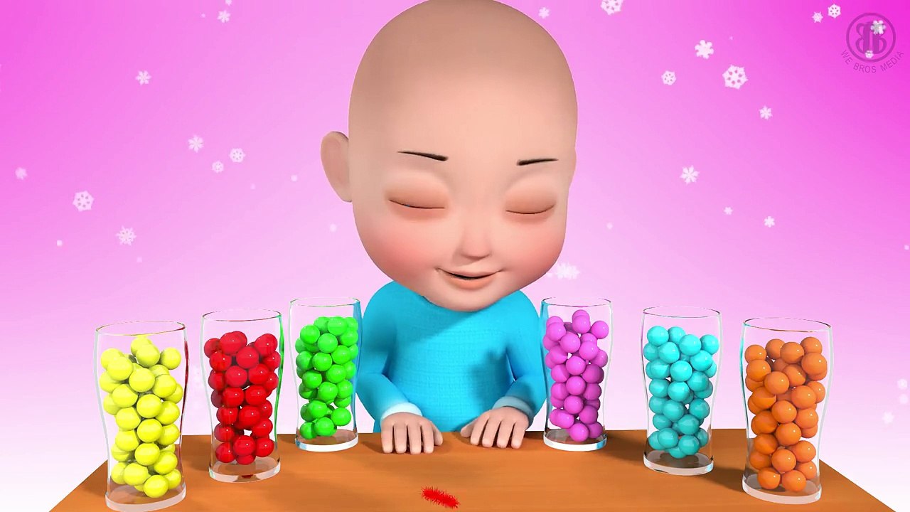 BABY FACE COLOR Change with Magical Gumball Lollipop - LEARN COLOURS 3D Finger Family Song for kids
