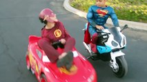 Superman Superhero race hulk Spiderman battery-powered ride on super car kid trax 6v drive park-oTteQew3n5U