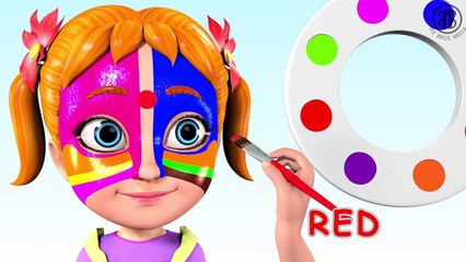 3D Learn Colors for Children Face Body Paint Finger Family Song Nursery Rhymes BillionSurpriseToys