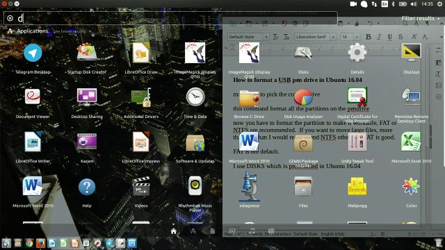 format a USB pendrive in ubuntu 16.04