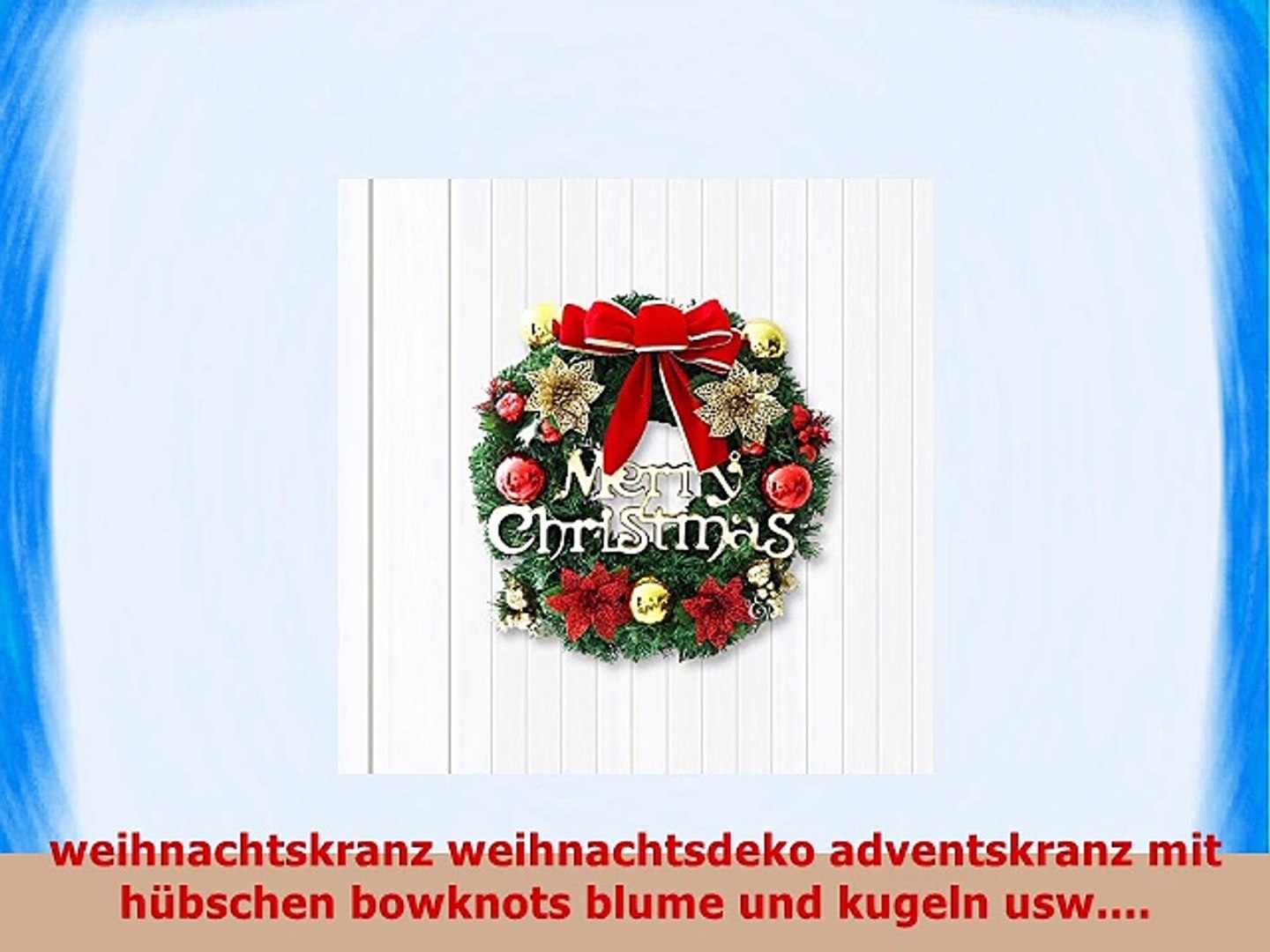 Jinsanshun Weihnachtskranz ø35cm Weihnachtsdeko Weihnachten Kranz Weihnachtsgirlande Kranz