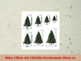 Künstlicher Weihnachtsbaum mit LEDLeuchten und Faseroptik mit Stand 60cm180cm 6 Modelle