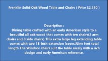 Dining Table and Chairs, Franklin Table Set l  Maryland,New Jersey, Virginia, Pennsylvania