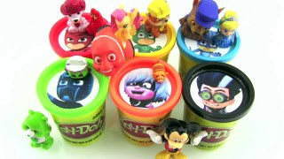 Learn Colors PJ MASKS, SPIDERMAN, MY LITTLE PONY Shopkins Play Doh Eggs Surprise Cans