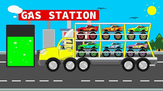 Lightning Mcqueen Cartoon Transportation Disney Cars with Surprise Eggs Race Videos for kids