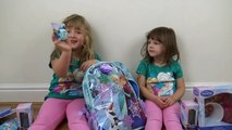 Disney FROZEN Videos Backpack Surprise Frozen Surprise Eggs ELSA ANNA Toys+PEZ Candy+Play Let it Go