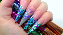 MERMAID LIFE ACRYLIC NAILS | MULTICHROME   STAMPING
