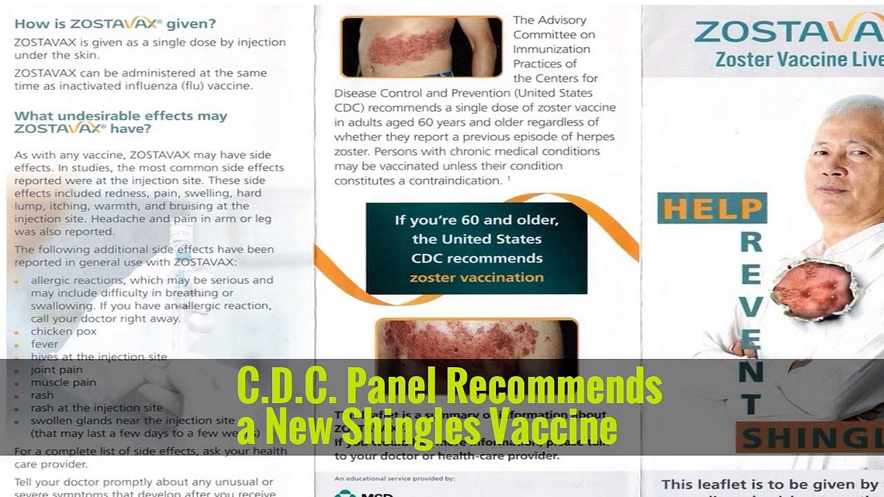 C.D.C. Panel Recommends a New Shingles Vaccine
