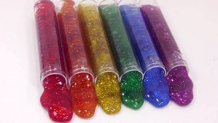 DIY How To Make Colors Rainbow Water Drop Gummy Pudding Jelly Learn Colors Glitter Slime Clay