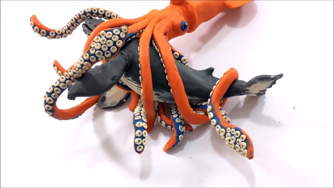 ✅ COMO HACER UN CALAMAR GIGANTE DE PLASTILINA PASO A PASO ✅ POLYMER CLAY MI MUNDO DE PLASTILINA
