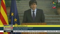 Puigdemont pide defender pacíficamente la independencia de Cataluña