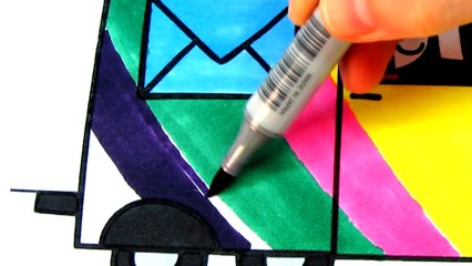 Peppa Pig Fireman and Mail Truck Kids Fun Art Activities Coloring Book Pages with Colored Markers