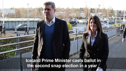 Iceland PM casts ballot in snap election