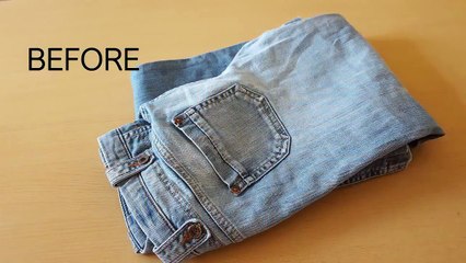 DIY OLD JEANS RECYCLED INTO CROPTOP ll