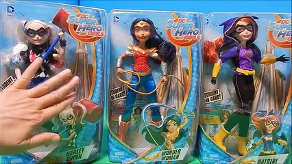 DC Super Hero Girls Batgirl Wonder Woman Harley Quinn Action Dolls Unboxing Toy Review