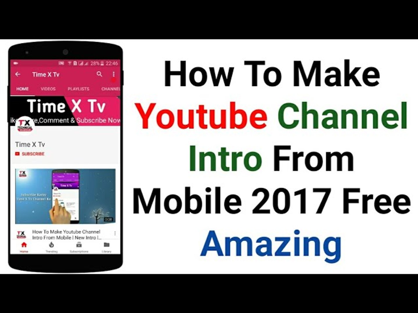 ⁣How To Make Youtube Channel Intro From Mobile Hindi-Urdu - Time X Tv