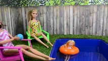 Barbie Movie! How To Make A Barbie Pool With Real Water & Chairs! - Barbie Videos