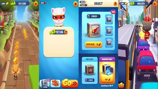 Talking Tom Gold Run ✔ Christmas Update Backwards Running Ginger King Tom Super Angela and Hank
