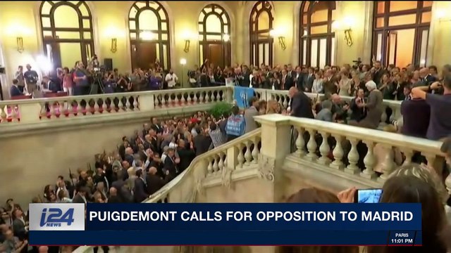 i24NEWS DESK | Puigdemont calls for opposition to Madrid | Saturday, October 28th 2017