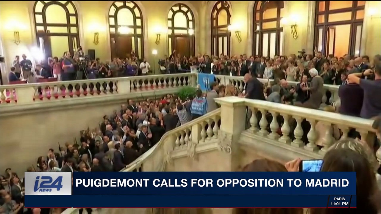 i24NEWS DESK | Puigdemont calls for opposition to Madrid | Saturday, October 28th 2017
