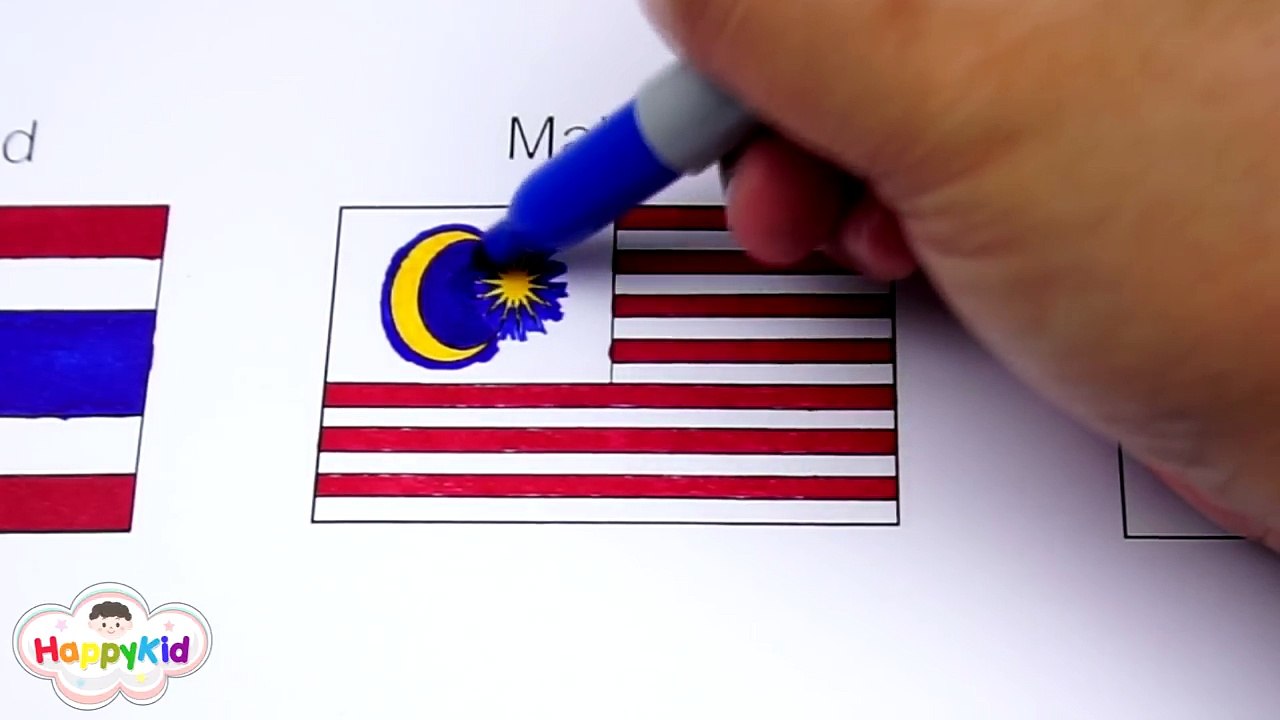 ระบายสีธงชาติอาเซียน | เรียนรู้อาเซียน | ASEAN Flags Coloring