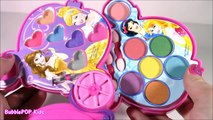 Disney Princess Carriage Makeup! Lip Gloss Eyeshadow Palette! FROZEN Anna Elsa SET! SHOPKINS