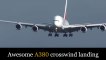 Aterrisagem Inacreditável Airbus A380 Em Dusseldorf ! Unbelieveable Airbus A380 Hard Crosswind Landing