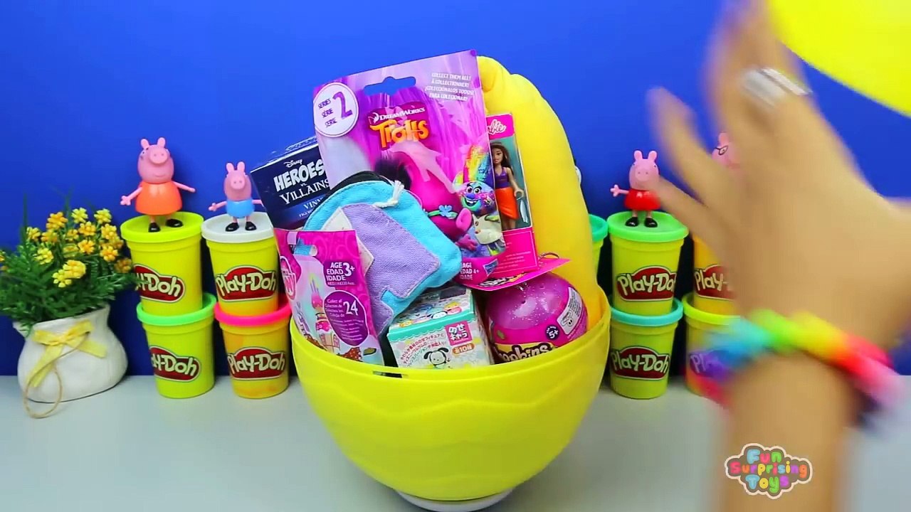 GIANT Trolls Peppa Pig Surprise Egg Play Doh