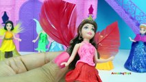 Tinkerbell Fairy Play Doh Dresses - Disney Princesses Anna Belle Cinderella Magic Clip Dolls