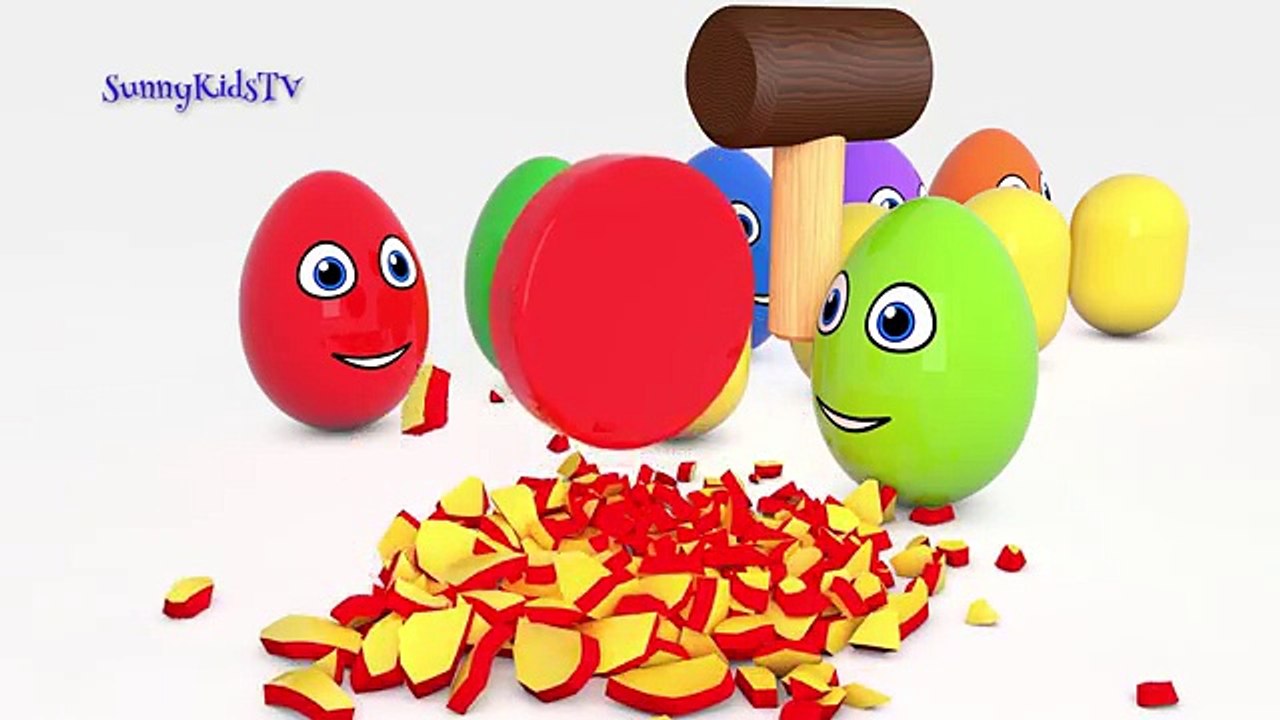 Learn colors Learn shapes Surprise eggs and Hammer 3D Cartoons for children Video for kids