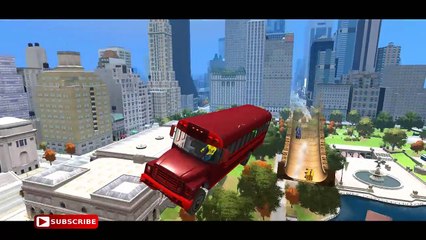 COLORS SPIDERMAN Wheels On The Bus & School Bus Monster Truck & Nursery Rhymes Children Songs