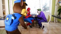 superhero play to chess - spiderman joker minion maleficent frozen elsa superhero fun